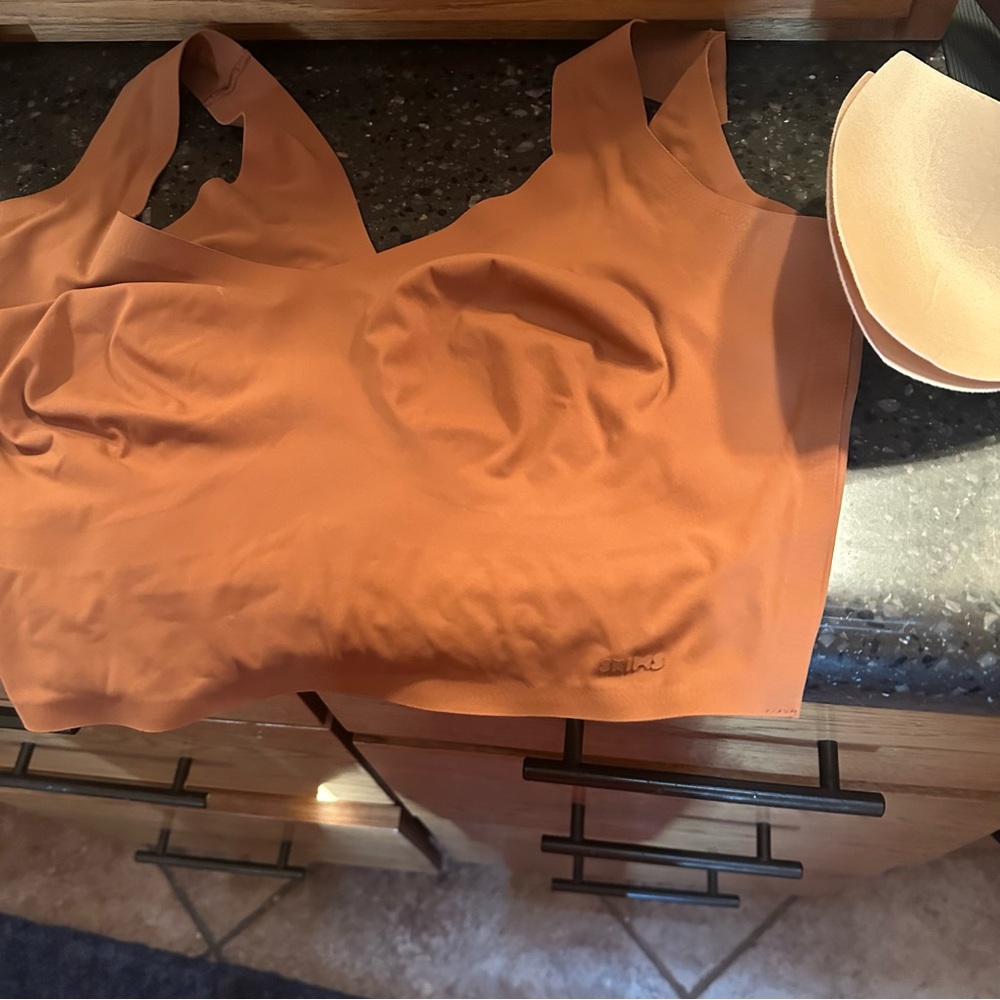 Skims brown burnt Orange bronze Sports Bra RN 153073 L-DD